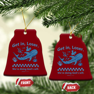 Funny Whale Shark Christian Bible Jonah 1:17 Ceramic Ornament Get In Loser We're Doing God's Will TS02 Print Your Wear