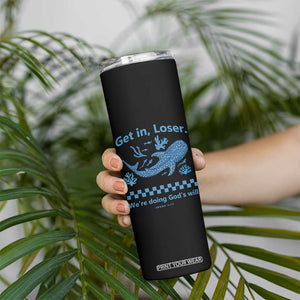 Funny Whale Shark Christian Bible Jonah 1:17 Skinny Tumbler Get In Loser We're Doing God's Will TS02 Print Your Wear