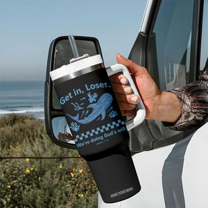Funny Whale Shark Christian Bible Jonah 1:17 Tumbler With Handle Get In Loser We're Doing God's Will TS02 Print Your Wear