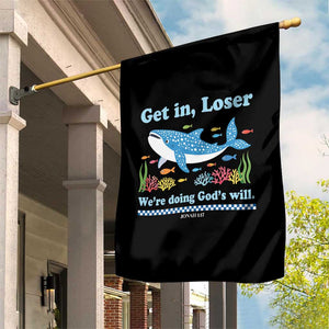 Colorful Whale Shark Christian Bible Jonah 1:17 Garden Flag Funny Get In Loser We're Doing God's Will TS02 Print Your Wear