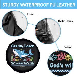 Colorful Whale Shark Christian Bible Jonah 1:17 Spare Tire Cover Funny Get In Loser We're Doing God's Will TS02 Print Your Wear