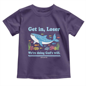 Colorful Whale Shark Christian Bible Jonah 1:17 Toddler T Shirt Funny Get In Loser We're Doing God's Will TS02 Purple Print Your Wear