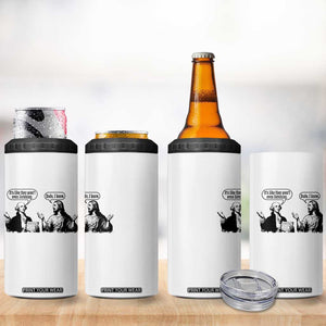 Funny George Washington and Jesus Conversation 4 in 1 Can Cooler Tumbler Dude I Know Founding Values and Faith Political Commentary TS02 Print Your Wear