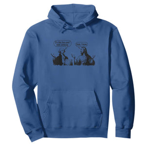 Funny George Washington and Jesus Conversation Hoodie Dude I Know Founding Values and Faith Political Commentary TS02 Royal Blue Print Your Wear