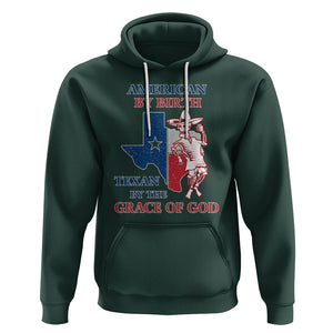Texas Skeleton Hoodie American By Birth Texan By The Grace Of God Texas Flag TS02 Dark Forest Green Printyourwear
