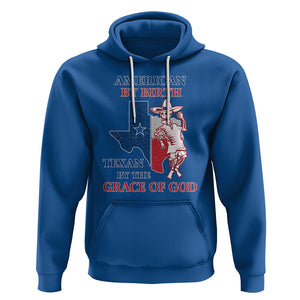 Texas Skeleton Hoodie American By Birth Texan By The Grace Of God Texas Flag TS02 Royal Blue Printyourwear