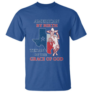 Texas Skeleton T Shirt American By Birth Texan By The Grace Of God Texas Flag TS02 Royal Blue Printyourwear