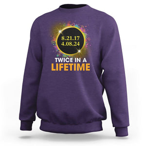 Total Solar Eclipse Sweatshirt Twice In A Life Time American Totality 2024 2017 TS02 Purple Printyourwear