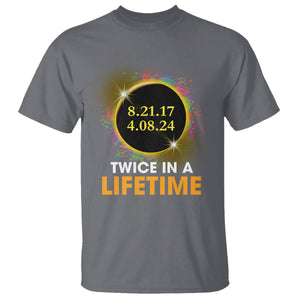 Total Solar Eclipse T Shirt Twice In A Life Time American Totality 2024 2017 TS02 Charcoal Printyourwear