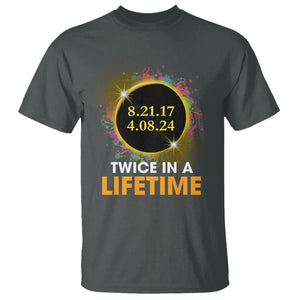 Total Solar Eclipse T Shirt Twice In A Life Time American Totality 2024 2017 TS02 Dark Heather Printyourwear