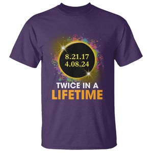 Total Solar Eclipse T Shirt Twice In A Life Time American Totality 2024 2017 TS02 Purple Printyourwear