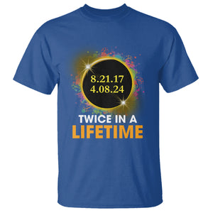 Total Solar Eclipse T Shirt Twice In A Life Time American Totality 2024 2017 TS02 Royal Blue Printyourwear