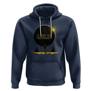 Total Solar Eclipse Bigfoot Hoodie American Totality April 8 2024 Sasquatch Silhouette TS02 Navy Printyourwear