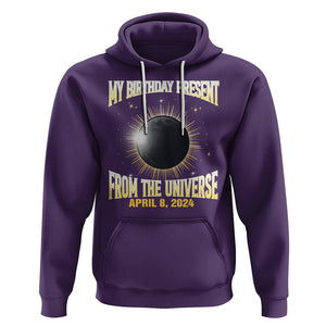 Total Solar Eclipse Hoodie My Birthday Present From The Universe April 8 2024 TS02 Purple Printyourwear