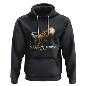 Total Solar Eclipse Dinosaur Hoodie Solrawr Eclipse April 8 2024 TS02 Black Printyourwear
