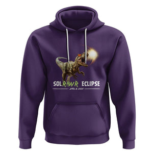 Total Solar Eclipse Dinosaur Hoodie Solrawr Eclipse April 8 2024 TS02 Purple Printyourwear