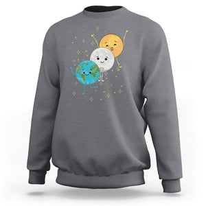 Funny Total Solar Eclipse Sweatshirt Cute Earth Moon Sun American Totality April 8 2024 TS02 Charcoal Printyourwear