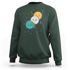 Funny Total Solar Eclipse Sweatshirt Cute Earth Moon Sun American Totality April 8 2024 TS02 Dark Forest Green Printyourwear