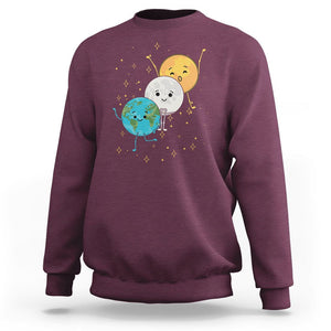 Funny Total Solar Eclipse Sweatshirt Cute Earth Moon Sun American Totality April 8 2024 TS02 Maroon Printyourwear