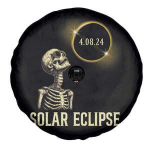 Total Solar Eclipse Skeleton Spare Tire Cover Funny Watching American Totality April 8 2024 Matching TS02 Print Your Wear