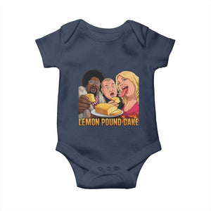 Funny Lemon Pound Cake Meme Baby Onesie Retro Edgy Music Humor Gift for Party Lovers TS02 Navy Print Your Wear
