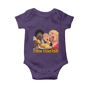 Funny Lemon Pound Cake Meme Baby Onesie Retro Edgy Music Humor Gift for Party Lovers TS02 Purple Print Your Wear