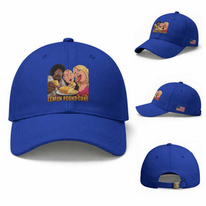 Funny Lemon Pound Cake Meme Baseball Cap Retro Edgy Music Humor Gift for Party Lovers TS02 Baseball Cap Universal Fit Royal Blue Print Your Wear