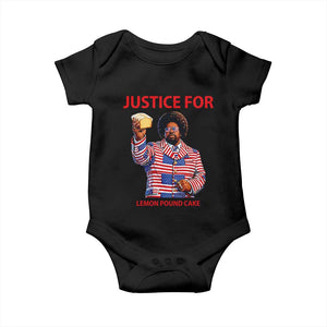 Justice for Lemon Pound Cake Baby Onesie Funny Viral Edgy Meme Courtroom Parody Rap Fans TS02 Black Print Your Wear