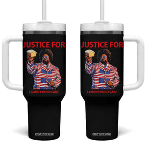 Justice for Lemon Pound Cake Tumbler With Handle Funny Viral Edgy Meme Courtroom Parody Rap Fans TS02 One Size: 40 oz Black Print Your Wear