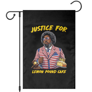 Justice for Lemon Pound Cake Funny Viral Meme Garden Flag Edgy Hip Hop Humor Parody Gift for Rap Fans TS02 Black Print Your Wear