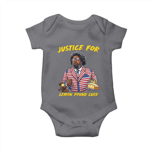 Justice for Lemon Pound Cake Funny Viral Meme Baby Onesie Edgy Hip Hop Humor Parody Gift for Rap Fans TS02 Charcoal Print Your Wear