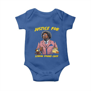 Justice for Lemon Pound Cake Funny Viral Meme Baby Onesie Edgy Hip Hop Humor Parody Gift for Rap Fans TS02 Royal Blue Print Your Wear