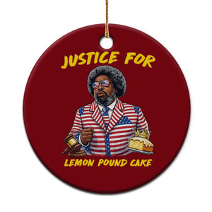 Justice for Lemon Pound Cake Funny Viral Meme Ceramic Ornament Edgy Hip Hop Humor Parody Gift for Rap Fans TS02 1pc Red Print Your Wear