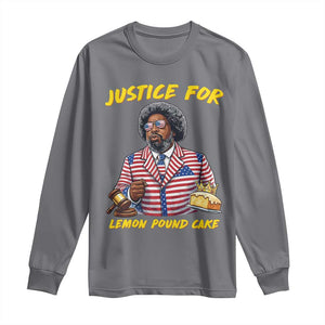 Justice for Lemon Pound Cake Funny Viral Meme Long Sleeve Shirt Edgy Hip Hop Humor Parody Gift for Rap Fans TS02 Charcoal Print Your Wear