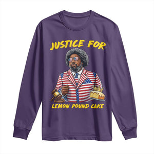 Justice for Lemon Pound Cake Funny Viral Meme Long Sleeve Shirt Edgy Hip Hop Humor Parody Gift for Rap Fans TS02 Purple Print Your Wear