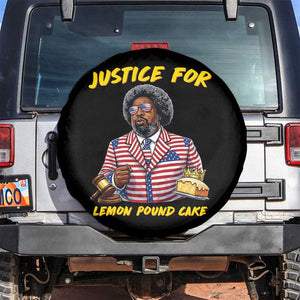 Justice for Lemon Pound Cake Funny Viral Meme Spare Tire Cover Edgy Hip Hop Humor Parody Gift for Rap Fans TS02 No hole Black Print Your Wear