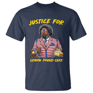 Justice for Lemon Pound Cake Funny Viral Meme T Shirt - Edgy Hip Hop Humor Parody Gift for Rap Fans TS02 Navy Print Your Wear