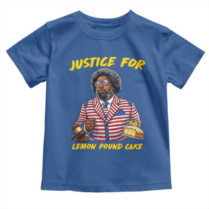 Justice for Lemon Pound Cake Funny Viral Meme Toddler T Shirt Edgy Hip Hop Humor Parody Gift for Rap Fans TS02 Royal Blue Print Your Wear