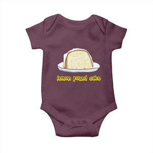 Lemon Pound Cake Funny Meme Baby Onesie Viral Edgy Hip Hop Humor Parody Gift for Rap Fans TS02 Maroon Print Your Wear