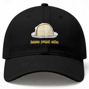 Lemon Pound Cake Funny Meme Baseball Cap Viral Edgy Hip Hop Humor Parody Gift for Rap Fans