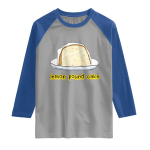 Lemon Pound Cake Funny Meme Raglan Shirt Viral Edgy Hip Hop Humor Parody Gift for Rap Fans TS02 Sport Gray Royal Print Your Wear