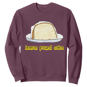 Lemon Pound Cake Funny Meme Sweatshirt Viral Edgy Hip Hop Humor Parody Gift for Rap Fans TS02 Maroon Print Your Wear