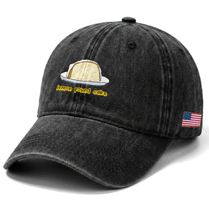 Lemon Pound Cake Funny Meme Washed Cotton Baseball Cap Viral Edgy Hip Hop Humor Parody Gift for Rap Fans