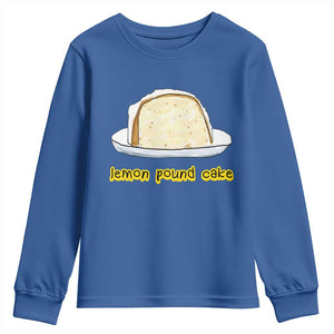 Lemon Pound Cake Funny Meme Youth Sweatshirt Viral Edgy Hip Hop Humor Parody Gift for Rap Fans TS02 Royal Blue Print Your Wear
