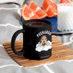 Peekaboo Jesus Funny Christian Coffee Mug Faith Humor Savior in Clouds Religious Meme TS02 Print Your Wear