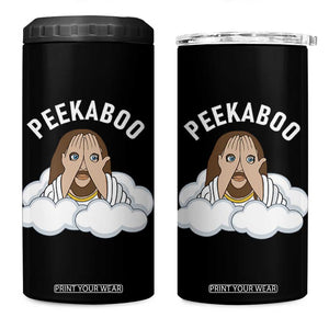 Peekaboo Jesus Funny Christian 4 in 1 Can Cooler Tumbler Faith Humor Savior in Clouds Religious Meme TS02 One Size: 16 oz Black Print Your Wear