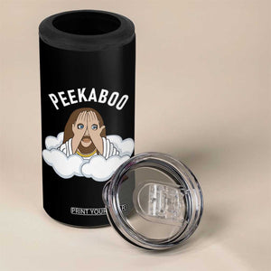 Peekaboo Jesus Funny Christian 4 in 1 Can Cooler Tumbler Faith Humor Savior in Clouds Religious Meme TS02 Print Your Wear