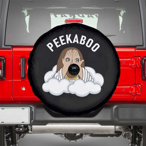 Peekaboo Jesus Funny Christian Spare Tire Cover Faith Humor Savior in Clouds Religious Meme TS02 Black Print Your Wear