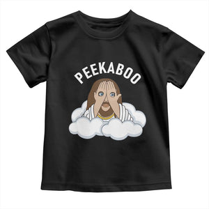 Peekaboo Jesus Funny Christian Toddler T Shirt Faith Humor Savior in Clouds Religious Meme TS02 Black Print Your Wear