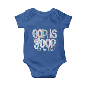 God Is Good All The Time Coquette Christian Faith Baby Onesie Floral Patchwork Aesthetic Bow Cute Religious Gift TS02 Royal Blue Print Your Wear